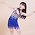 Χαμηλού Κόστους Παιδικά Ρούχα Χορού-Λατινικοί Χοροί - Φορέματα - Παιδικά ( Μπλε , Πολυεστέρας , Πούλιες/Φούντα(-ες) )