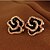 رخيصةأون حلقات الأذن-أقراط الزر بيان المجوهرات موضة سبيكة Flower Shape روز أبيض أسود مجوهرات إلى 2pcs