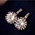 economico Orecchini-Orecchini a bottone Zirconi Zircone cubico imitazione diamante Lega Gioielli di Lusso Oro Gioielli 2 pezzi