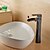 お買い得  浴室・洗面台用水栓金具-バスルームのシンクの蛇口 - 滝状吐水タイプ オイルブロンズ センターセット 一つ / シングルハンドルつの穴Bath Taps