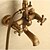 abordables Robinetteries de douche-Robinet de douche - Antique Bronze antique Montage mural Soupape en laiton / Laiton / Deux poignées trois trous