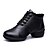 cheap Dance Boots-Women&#039;s Dance Sneakers Leather Sneaker / Split Sole Stitching Lace / Lace-up Low Heel Non Customizable Dance Shoes Black / Red