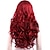 abordables Perruques de déguisement-perruque synthétique partie latérale bouclée perruque cheveux synthétiques longs rouges perruque halloween rouge de haute qualité pour femmes