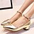 cheap Women&#039;s Heels-Women&#039;s Shoes Chunky Heel Pointed Toe Pumps/Heels Dress Silver/Gold