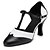 cheap Ballroom Shoes &amp; Modern Dance Shoes-Women&#039;s Swing Shoes Flocking High Heel Professional Flared Heel Black 1&quot; - 1 3/4&quot; Non Customizable
