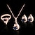 cheap Jewelry Sets-Synthetic Diamond Jewelry Set Stud Earrings Pendant Necklace Ladies Party Work Fashion Colorful Zircon Cubic Zirconia Imitation Diamond Earrings Jewelry Rose Gold For Party Special Occasion