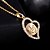 cheap Necklaces-JJL Women&#039;s Fashion Elegant Hollow Out Heart-Shaped 18k Gold-Plated Pendant