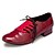 cheap Latin Shoes-Men‘s Dance Shoes Tap Flocking Flat Heel Red