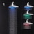abordables Cabezal de ducha-ducha de lluvia contemporánea, acabado cromado montado en la pared, cambios de color led con la temperatura del agua, ducha de lluvia, rociador superior