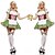 cheap Oktoberfest-Maid Costume Oktoberfest / Beer Cosplay Costume Party Costume Women&#039;s Halloween Carnival Oktoberfest Festival / Holiday Spandex Terylene Outfits Green Patchwork