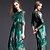 cheap Women&#039;s Dresses-Shift Dress - Print Mesh Summer Green
