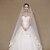 cheap Wedding Veils-One-tier Lace Applique Edge Wedding Veil Cathedral Veils with Embroidery Lace / Tulle / Angel cut / Waterfall