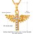Χαμηλού Κόστους Κολιέ Μενταγιόν-Γυναικεία Κρεμαστό Cruce Άγγελος φτερά Γραφείο Καθημερινό Βίντατζ χαριτωμένο στυλ Στρας Επιμεταλλωμένο με Πλατίνα Επιχρυσωμένο Χρυσό Ασημί Κολιέ Κοσμήματα Για Καθημερινά