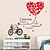 billige Veggklistremerker-Wall Stickers veggen dekaler stil kjærlighet sykkel pvc vegg klistremerker