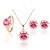 cheap Jewelry Sets-Crystal Jewelry Set Solitaire Round Cut Ladies Colorful Fashion Party Zircon Cubic Zirconia Imitation Diamond Earrings Jewelry Fuchsia For Party Special Occasion Anniversary Birthday Gift Engagement
