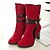 Χαμηλού Κόστους Γυναικείες Μπότες-Γυναικεία Παπούτσια Δερματίνη Φθινόπωρο / Χειμώνας Μοντέρνες μπότες Μπότες Περπάτημα Κοντόχοντρο Τακούνι Φερμουάρ Μαύρο / Καφέ / Κόκκινο