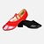 Недорогие Обувь для бальных и современных танцев-Жен. Обувь для модерна / Концертная обувь / Обувь для тренировок Кожа На плоской подошве Шнуровка На плоской подошве Не персонализируемая Танцевальная обувь Черный / Красный