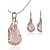 cheap Jewelry Sets-Jewelry Set Stud Earrings For Women&#039;s Cubic Zirconia Party Wedding Special Occasion Rose Gold Synthetic Gemstones Cubic Zirconia Pear Cut Peacock Rose Gold / Pendant Necklace / Anniversary / Birthday