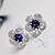 رخيصةأون حلقات الأذن-Women&#039;s Crystal Stud Earrings Luxury Fashion Earrings Jewelry Blue / Green For