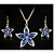 cheap Jewelry Sets-Crystal Jewelry Set Ladies Vintage Party Work Simple Style Fashion Cubic Zirconia Earrings Jewelry Gold / Dark Blue For Party Special Occasion Anniversary Birthday Gift / Necklace
