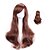 Χαμηλού Κόστους Περούκες μεταμφιέσεων-Συνθετικά μαλλιά Περούκες Σγουρά Με αφέλειες Χωρίς κάλυμμα Καρναβάλι περούκα Απόκριες Περούκα Καφέ