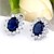 cheap Jewelry Sets-Synthetic Sapphire Jewelry Set Stud Earrings Pendant Necklace Oval Cut Ladies Luxury Plaited Party Silver Plated Imitation Diamond Earrings Jewelry Blue For Party Birthday Gift Engagement