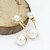 voordelige Oorbellen-Women&#039;s Crystal Stud Earrings Drop Earrings European Fashion 18K Gold Plated Pearl Imitation Pearl Earrings Jewelry Silver / Golden For / Imitation Diamond / Rhinestone / Austria Crystal