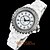 cheap Fashion Watches-Women&#039;s Fashion Watch Simulated Diamond Watch Quartz Japanese Quartz Ceramic Band Sparkle Charm White Silver Golden