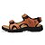 cheap Men&#039;s Sandals-Men&#039;s Shoes Outdoor/Athletic/Casual Leather Sandals Black/Brown