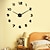 cheap Wall Clocks-Frameless DIY Wall Clock, 3D Wall Clock Large Mute Wall Stickers for Living Room Bedroom Home Decorations (Black) 120*120cm