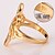 baratos Anéis-Anel de declaração For Mulheres Festa Aniversário Presente Chapeado Dourado Liga Vazado Dourado