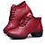 cheap Dance Boots-Women&#039;s Dance Sneakers Leather Sneaker / Split Sole Stitching Lace / Lace-up Low Heel Non Customizable Dance Shoes Black / Red