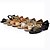 cheap Latin Shoes-Women&#039;s Dance Shoes Latin Shoes Ballroom Shoes Sandal Buckle Ribbon Tie Chunky Heel Leopard Nude Black and Gold Buckle / Suede / Indoor / Silk / Practice / Professional