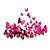 abordables Autocollants muraux-paquet de 12 pièces stickers muraux, vie urbaine moderne adorable pvc stéréo rose mur papillon autocollants