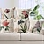 cheap Floral &amp; Plants Style-Set of 5 Decorative Pillow Covers for Couch, Sofa, or Bed Modern Quality Design Leaves Floral Country Cotton / Faux Linen Throw Pillow Cover for Sofa Couch Bed Chair