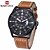 cheap Watches-Men&#039;s Wrist watch Quartz Japanese Quartz Calendar Water Resistant / Water Proof Sport Watch Leather Band Black Brown Brand NAVIFORCE