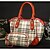cheap Bag Sets-Women&#039;s Cowhide Tote Plaid Red / Orange / Khaki
