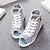 cheap Women&#039;s Sneakers-Women&#039;s Shoes Denim Flat Heel Gladiator/Comfort/Round Toe Flats/Fashion Sneakers Casual Light Blue/Dark Blue