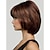 cheap Synthetic Trendy Wigs-Synthetic Wig Straight Straight Bob Layered Haircut With Bangs Wig Short Medium Length Brown Synthetic Hair Women&#039;s Natural Hairline Side Part Brown