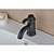 abordables Robinetteries de lavabo-Robinet lavabo - Jet pluie Bronze huilé Set de centre 1 trou / Mitigeur un trouBath Taps