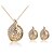 cheap Jewelry Sets-Women&#039;s Crystal Jewelry Set Stud Earrings Pendant Necklace Heart Statement Ladies Bridal Italian fancy Silver Plated Rose Gold Plated Earrings Jewelry Golden / Silver For Wedding Party Daily