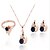 cheap Jewelry Sets-Synthetic Diamond Jewelry Set Stud Earrings Pendant Necklace Ladies Party Work Fashion Colorful Zircon Cubic Zirconia Imitation Diamond Earrings Jewelry Rose Gold For Party Special Occasion