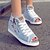 cheap Women&#039;s Sneakers-Women&#039;s Shoes Denim Flat Heel Gladiator/Comfort/Round Toe Flats/Fashion Sneakers Casual Light Blue/Dark Blue