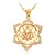 preiswerte Halsketten-Anhänger Halskette Vintage Halskette Blume Bühnenlicht vielfarbig damas Strass Platiert vergoldet Golden Modische Halsketten Schmuck Für