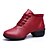 baratos Ténis de Dança-Mulheres Tênis de Dança Couro Têni / Meia Solas Rendado / Cadarço Salto Baixo Não Personalizável Sapatos de Dança Preto / Vermelho