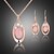 cheap Vip Deal-Lucky Doll Women&#039;s All Matching Rose Gold Plated Necklace &amp; Earrings Suit