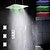 זול ברזים למקלחת-ברז למקלחת הגדר - שפורפרת יד כלולה תרמוסטטי LED עכשווי כרום שסתום פליז Bath Shower Mixer Taps / Brass / שלוש ידיות חמישה חורים
