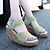 cheap Women&#039;s Sandals-Women&#039;s Faux Suede Summer Comfort Platform / Wedge Heel Buckle Black / Green / Almond