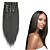 abordables Extensiones de cabello con clip-Con Clip Extensiones de Pelo Natural Recto Pelo Natural Negro Azabache