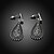 cheap Earrings-European Style Drop Shape Alloy Czech Drill Earring For Womens(Black)(1Pr)